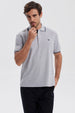Polera Hombre Pique Básica Lisa Gris Melange