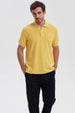 Polera Hombre Pique Básica Lisa Naranjo