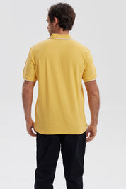 Polera Hombre Pique Básica Lisa Naranjo