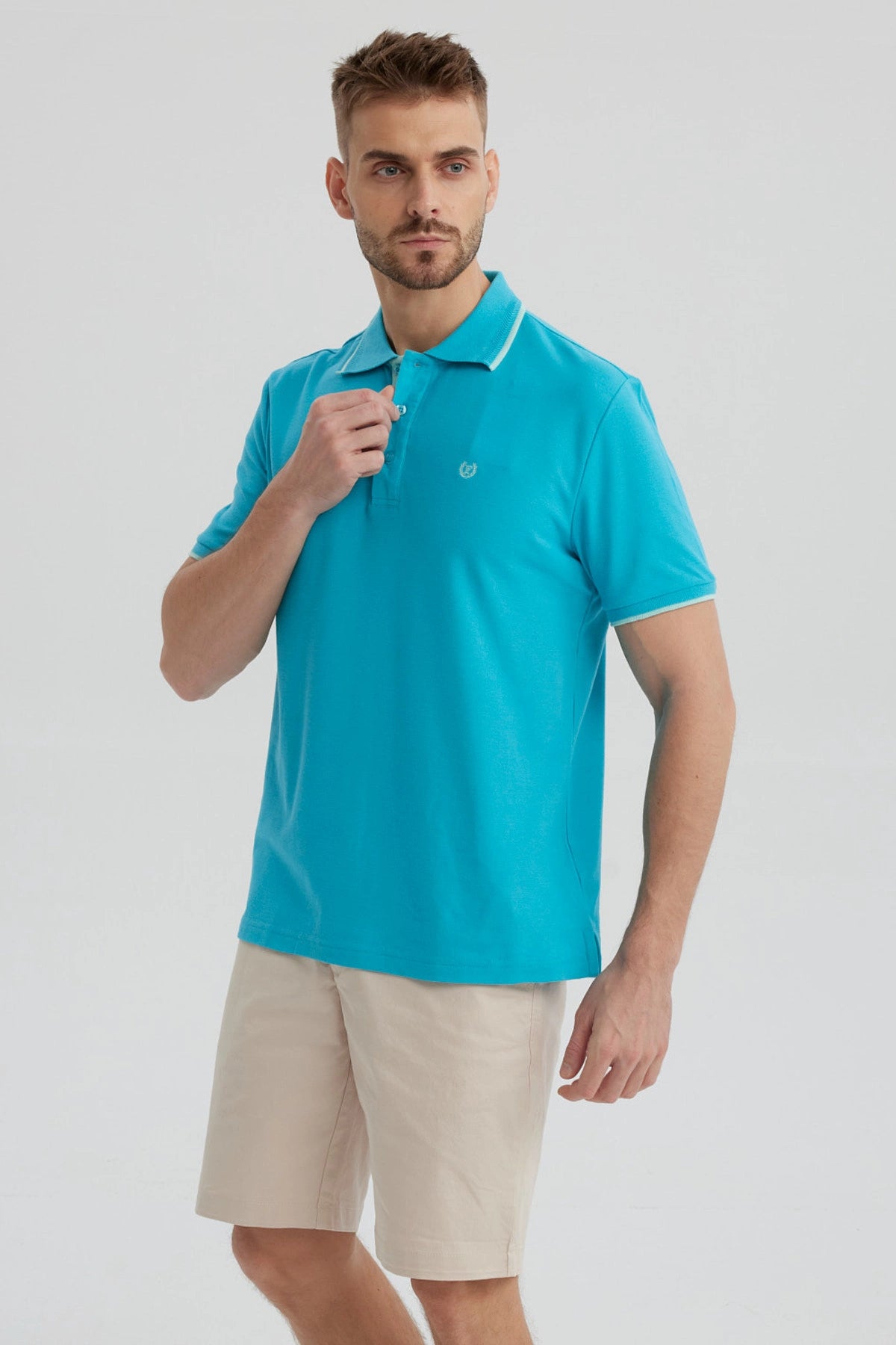 Polera Hombre Pique Básica Lisa Calipso