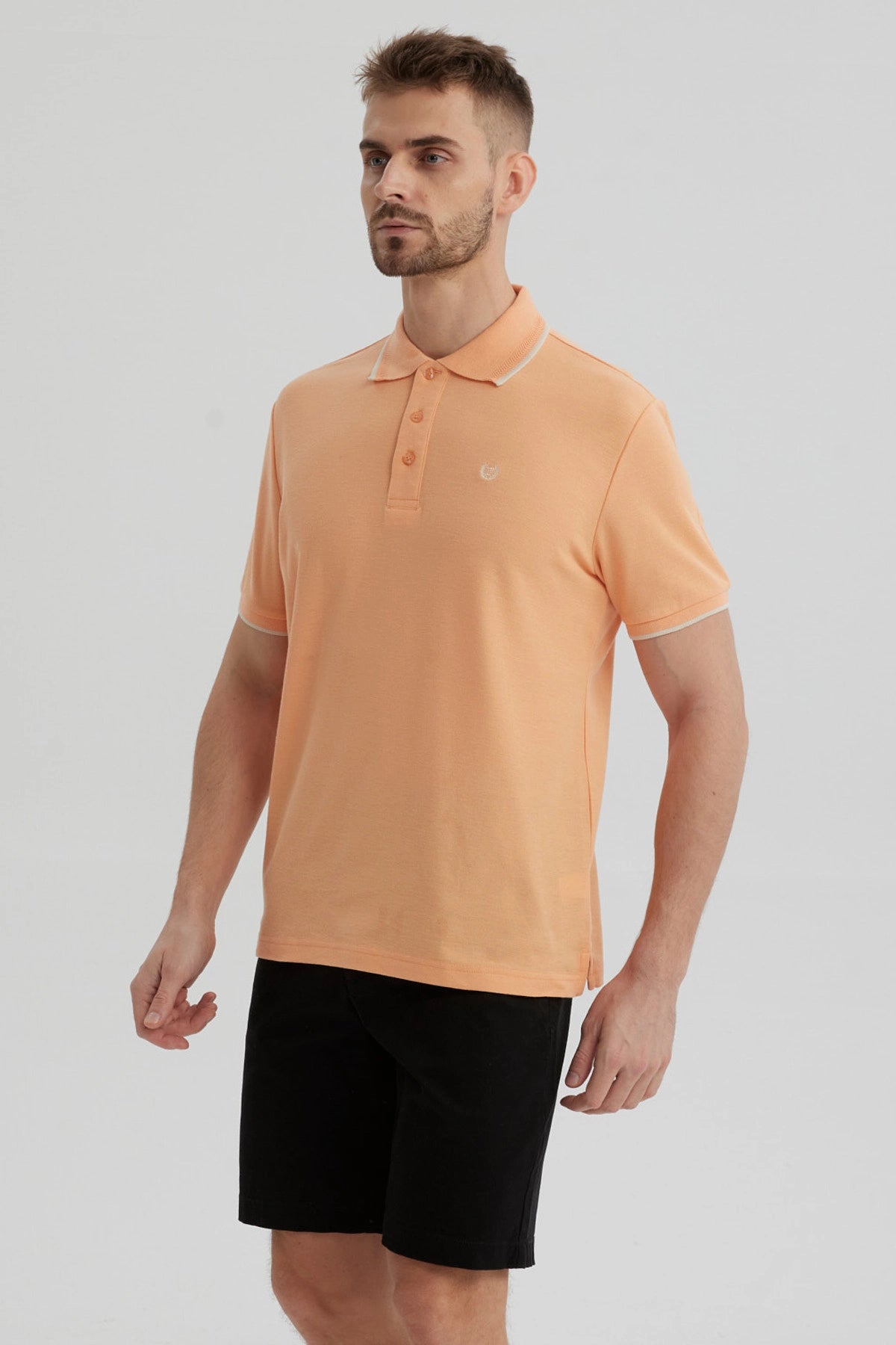 Polera Hombre Pique Básica Lisa Damasco