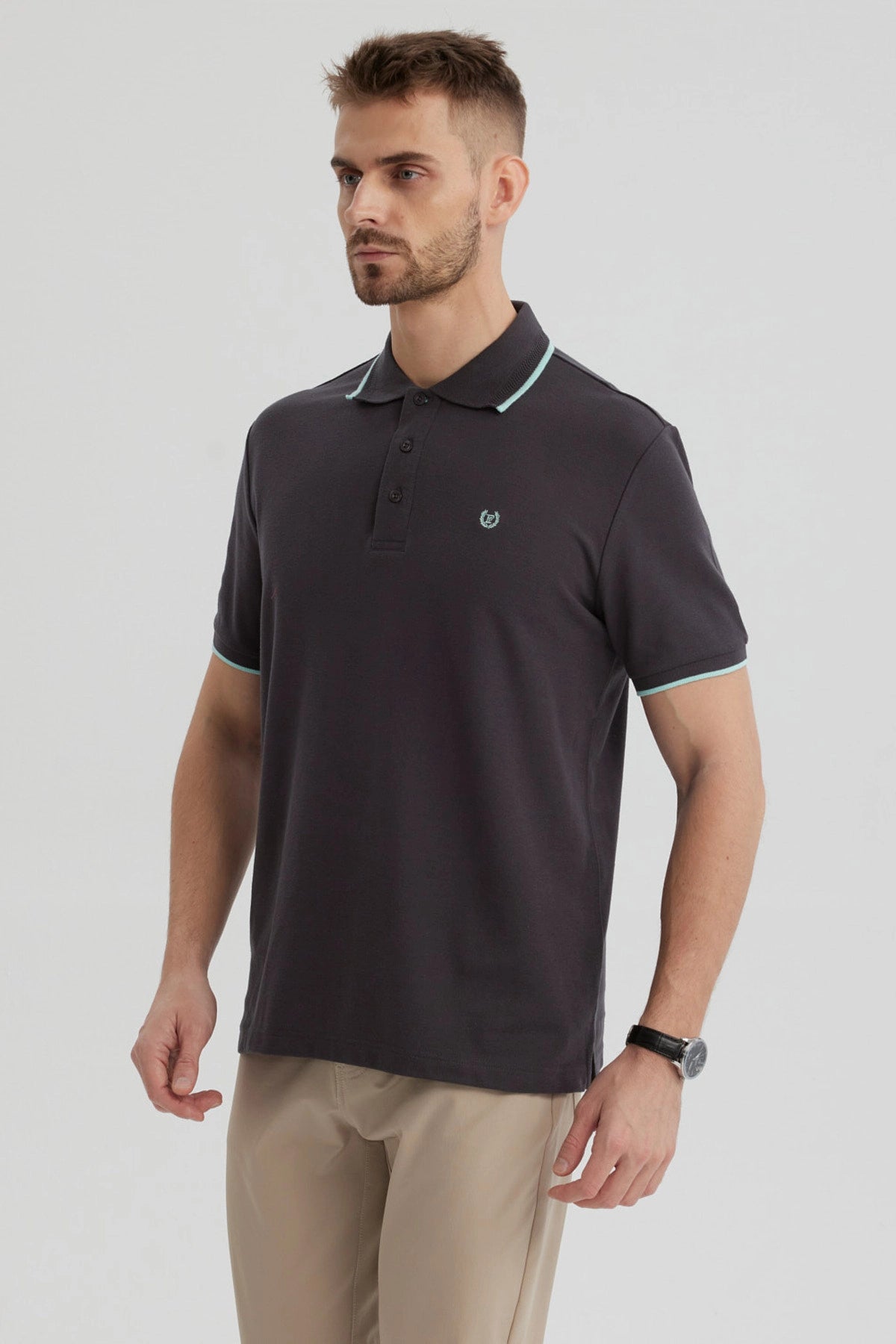 Polera Hombre Pique Básica Lisa Marengo