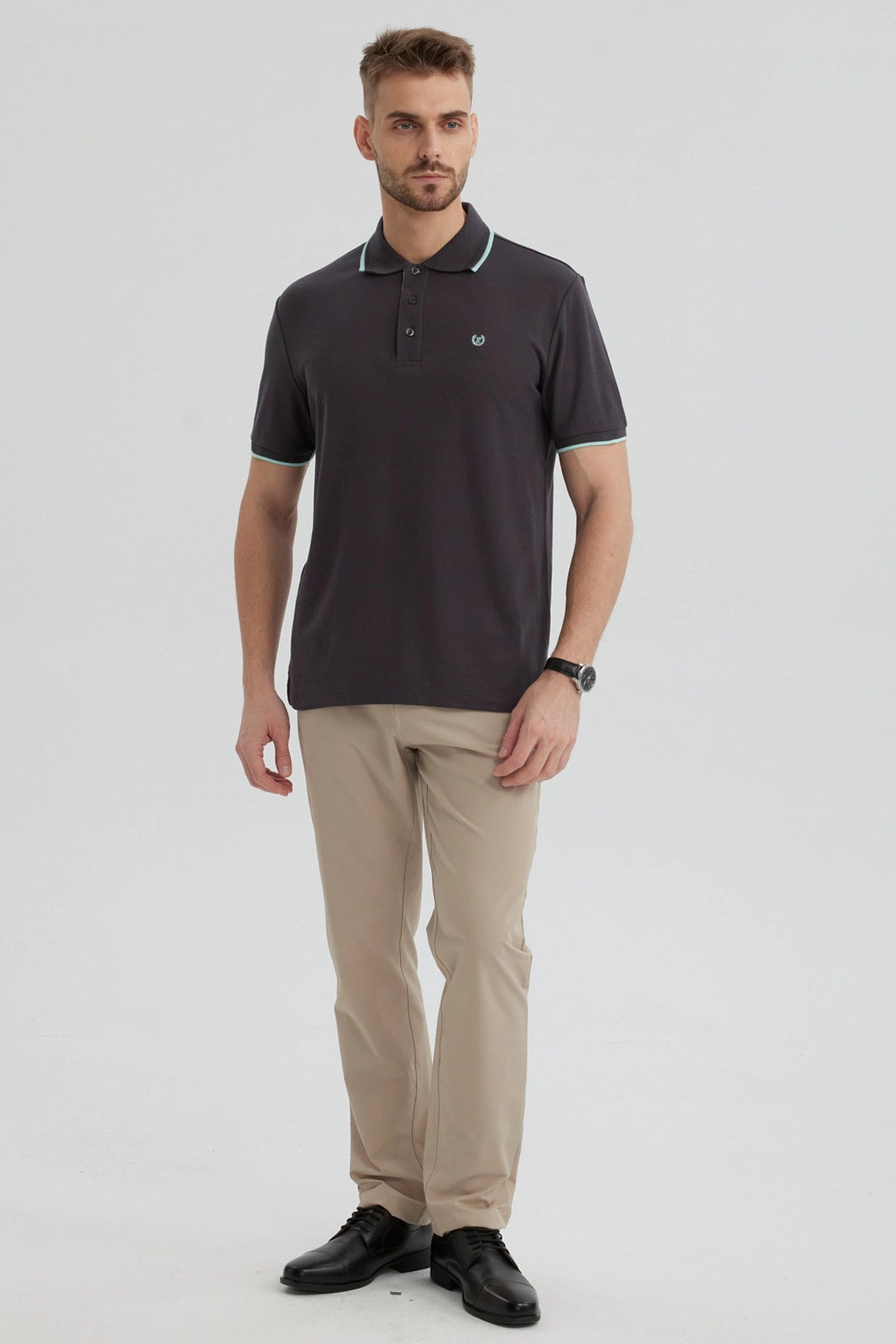 Polera Hombre Pique Básica Lisa Marengo