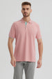 Polera Hombre Pique Básica Lisa Palo Rosa