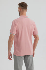 Polera Hombre Pique Básica Lisa Palo Rosa