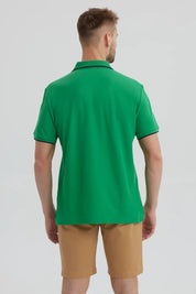 Polera Hombre Pique Básica Lisa Verde