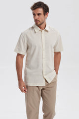 Camisa Hombre Lisa Beige
