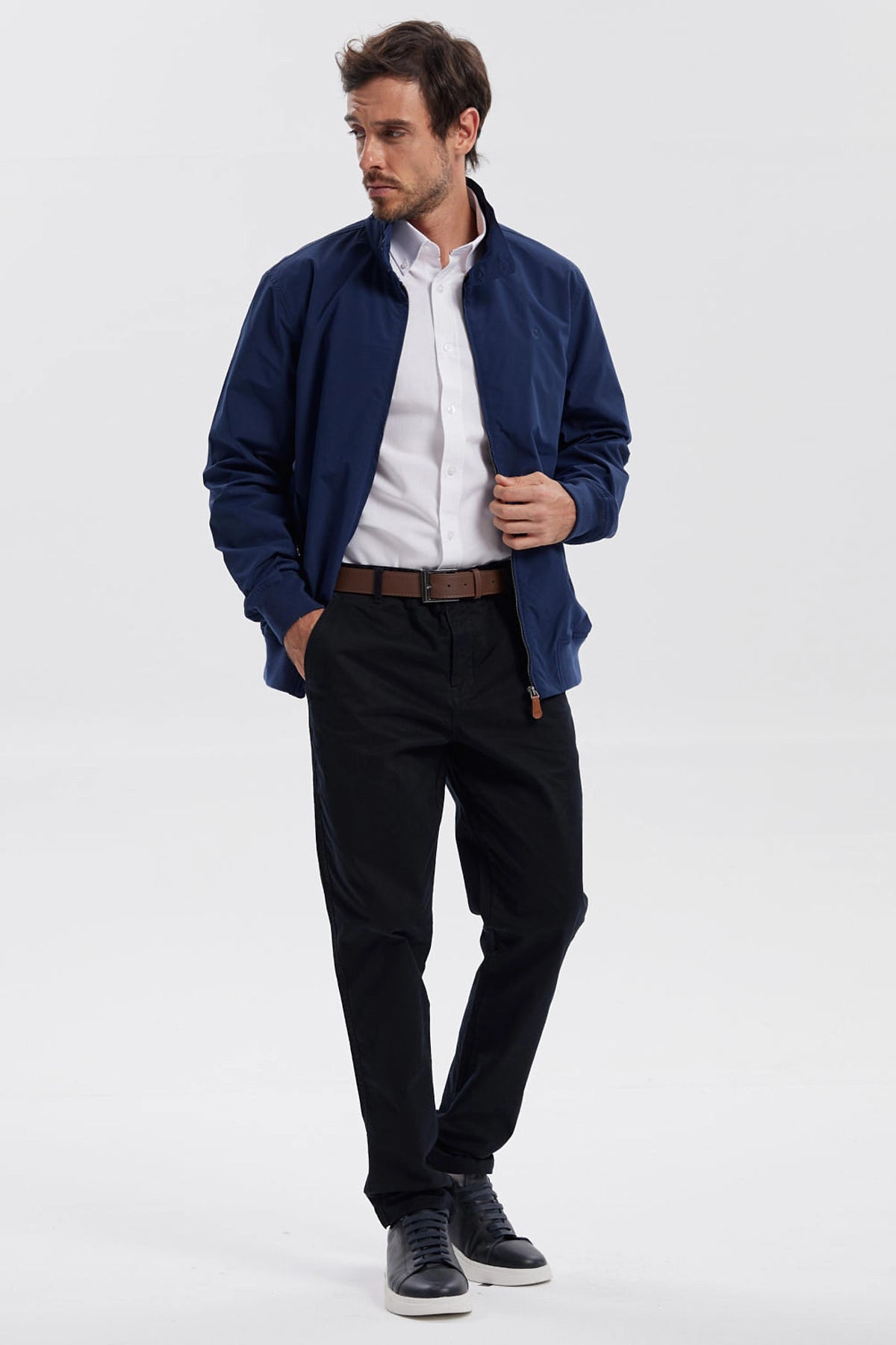 Chaqueta Hombre Full Zipper Azul Marino