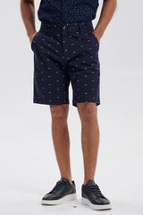 Bermuda Hombre Chino Print Azul Marino