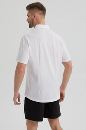 Camisa Hombre Piqué con Bolsillo Blanco