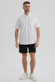 Camisa Hombre Piqué con Bolsillo Blanco