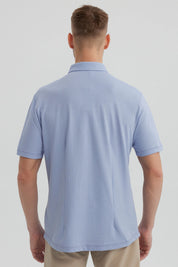 Camisa Hombre Piqué con Bolsillo Celeste