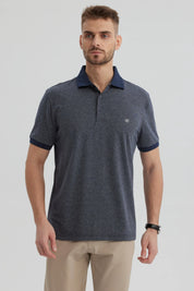 Polera Hombre Con Contraste Azul Marino