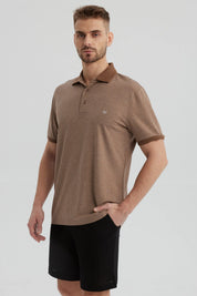 Polera Hombre Con Contraste Beige