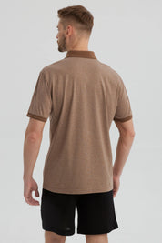 Polera Hombre Con Contraste Beige