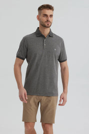 Polera Hombre Con Contraste Gris