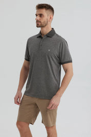 Polera Hombre Con Contraste Gris