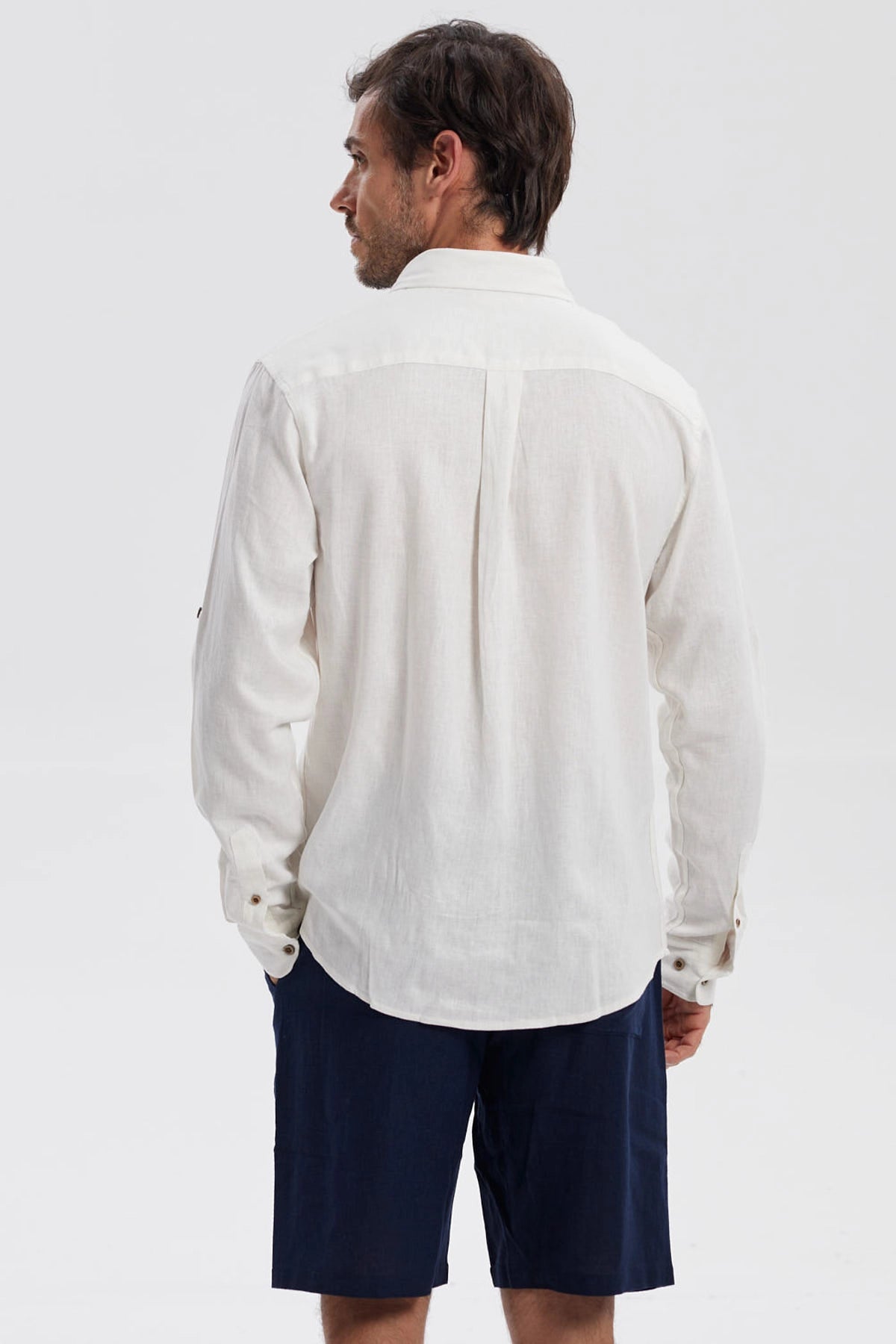 Camisa Hombre Lino Crudo
