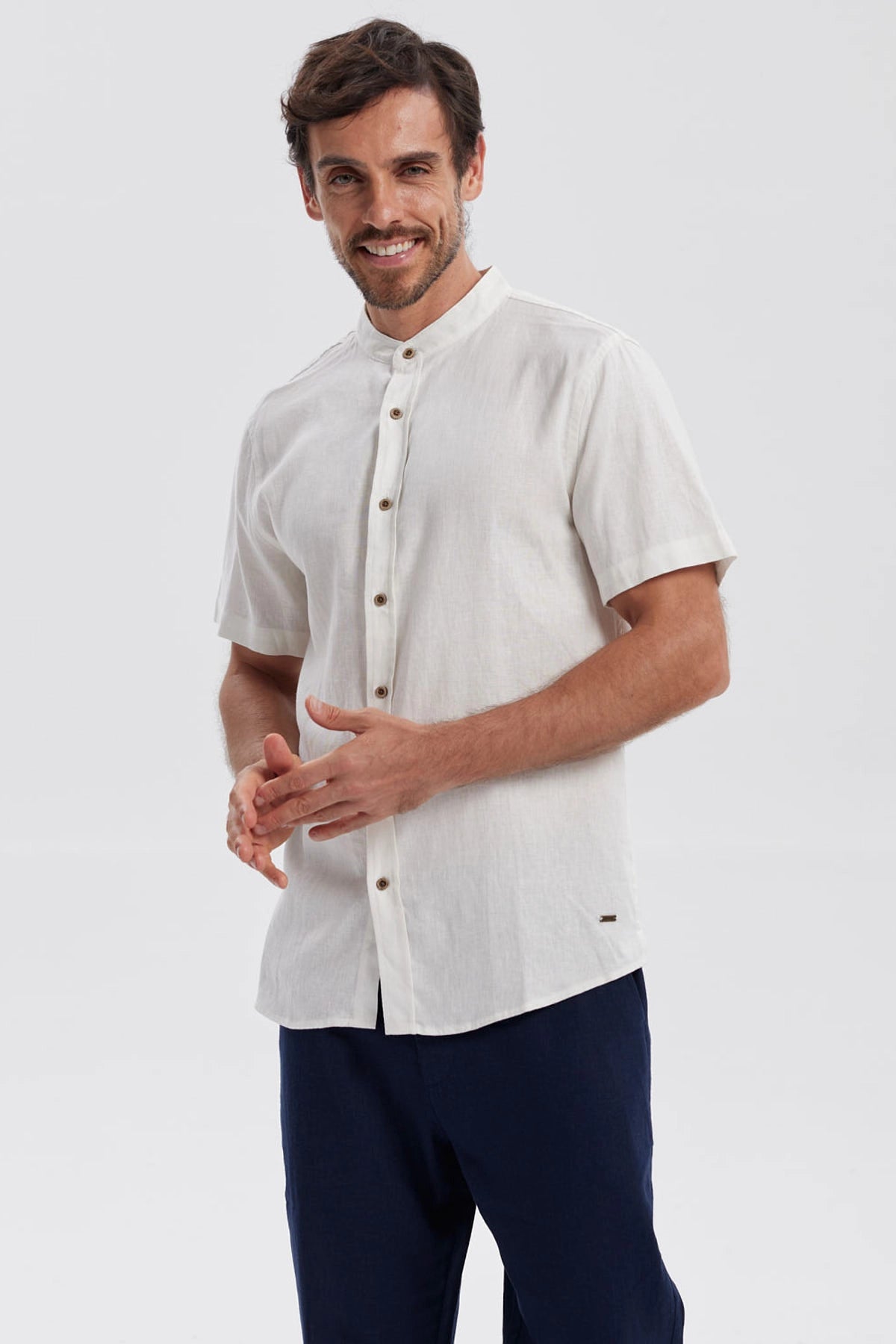 Camisa Hombre Lino Crudo