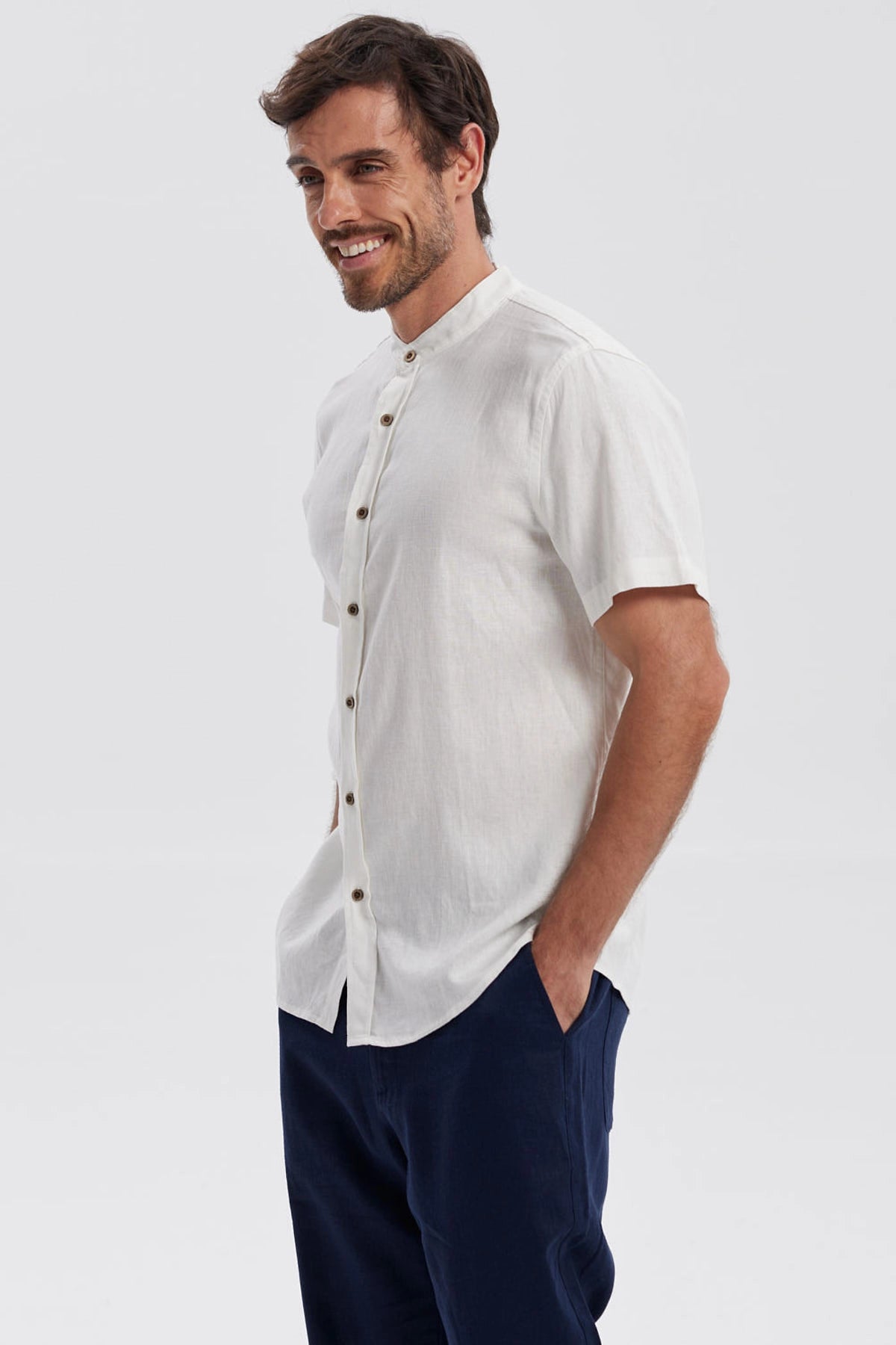 Camisa Hombre Lino Crudo
