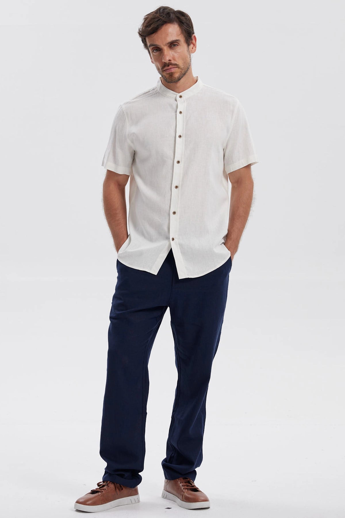Camisa Hombre Lino Crudo
