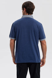 Polera Hombre Botón Azul Marino