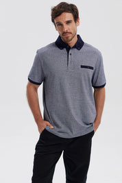 Polera Hombre Botón Gris