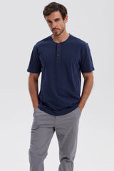 Polera Hombre 3 Botones Azul Marino