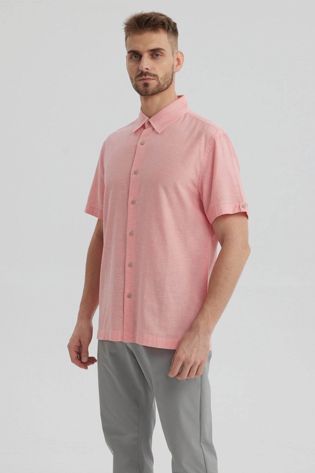 Camisa Hombre Lisa Rosado