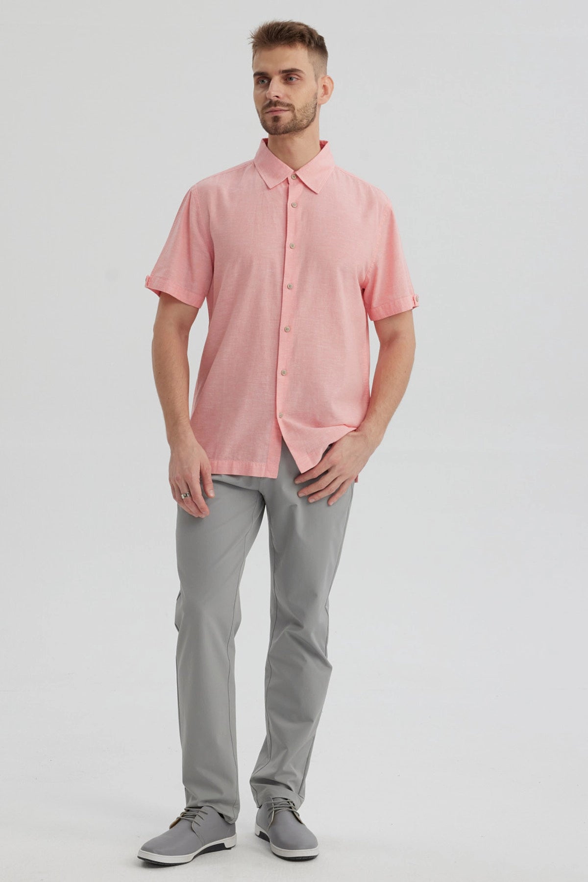 Camisa Hombre Lisa Rosado
