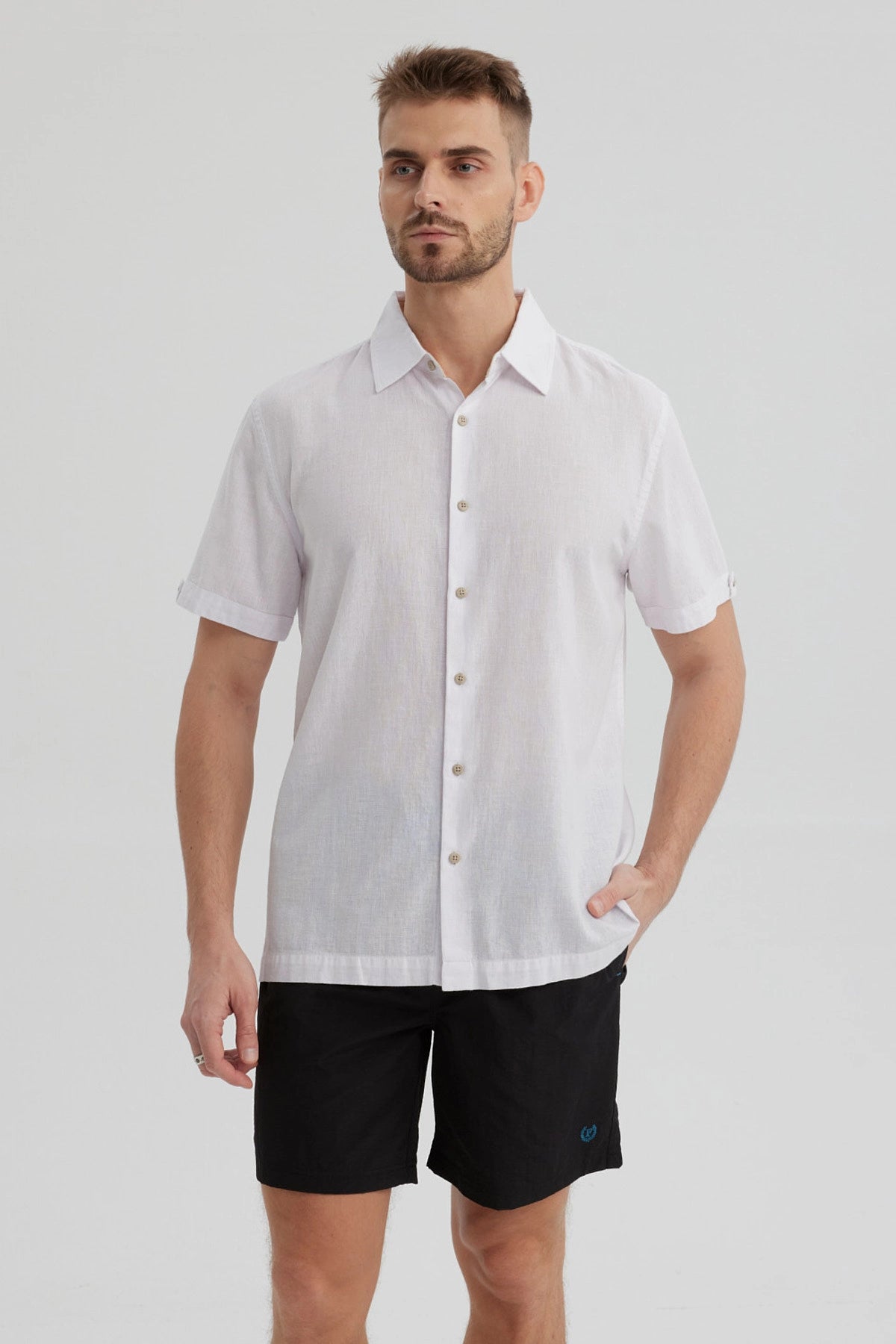 Camisa Hombre Lisa Blanco