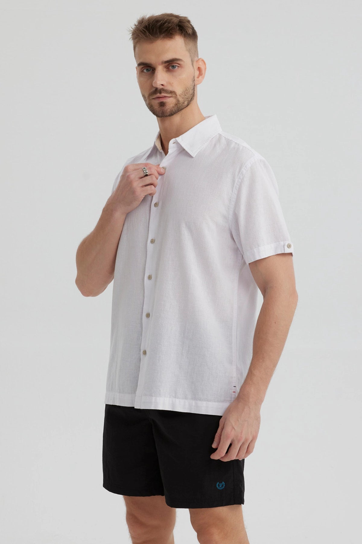 Camisa Hombre Lisa Blanco