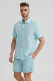 Camisa Hombre Lisa Celeste