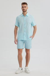 Camisa Hombre Lisa Celeste