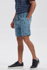 Short de Baño Hombre Print Verde Oscuro