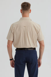 Camisa Hombre Lisa Beige