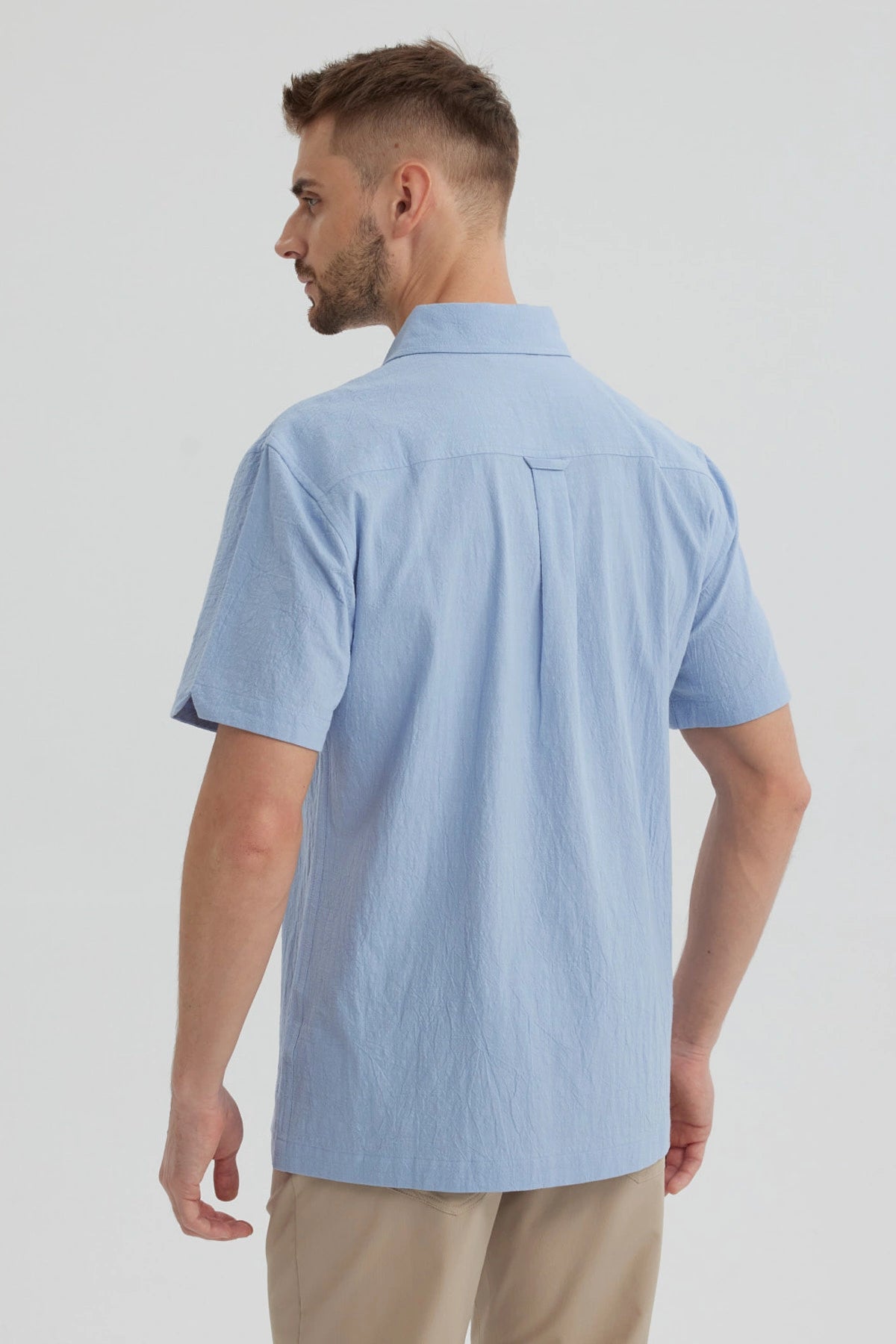 Camisa Hombre Lisa Celeste