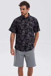 Camisa Hombre Mini Print Negro