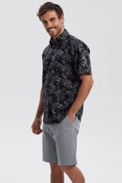 Camisa Hombre Mini Print Negro
