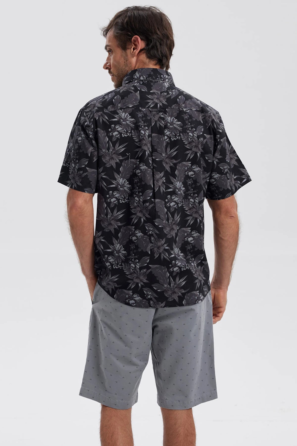 Camisa Hombre Mini Print Negro