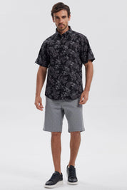 Camisa Hombre Mini Print Negro