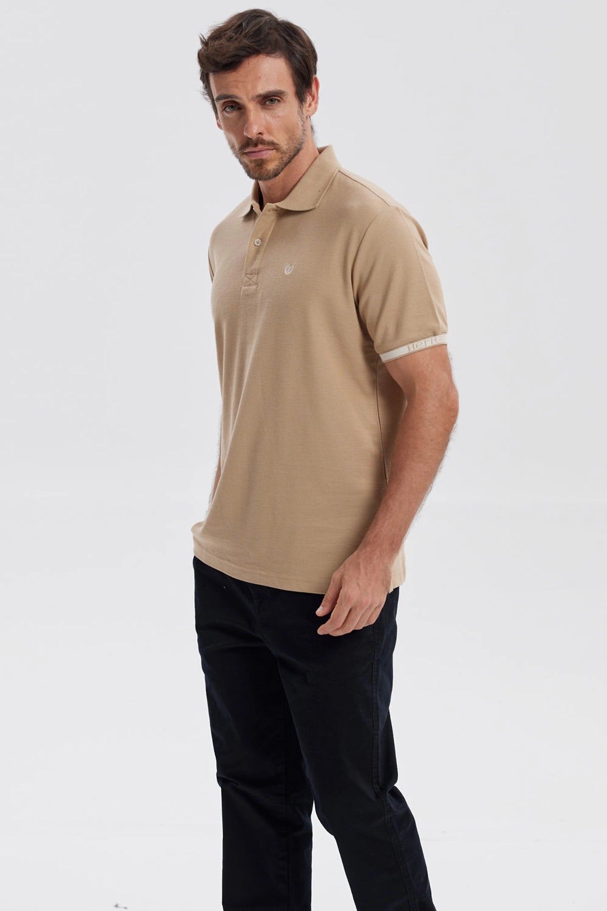 Polera Hombre Lisa Caqui