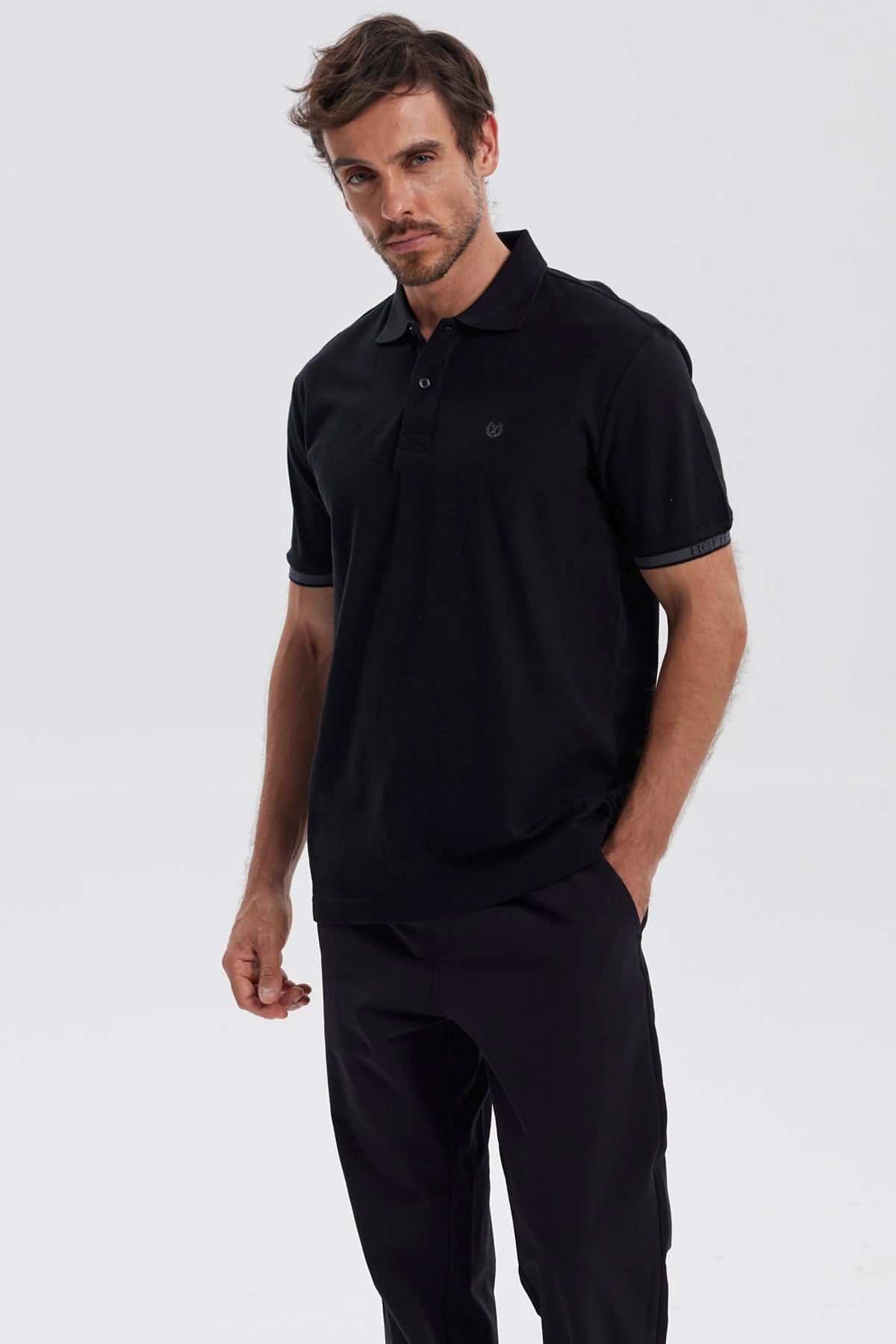 Polera Hombre Lisa Negro