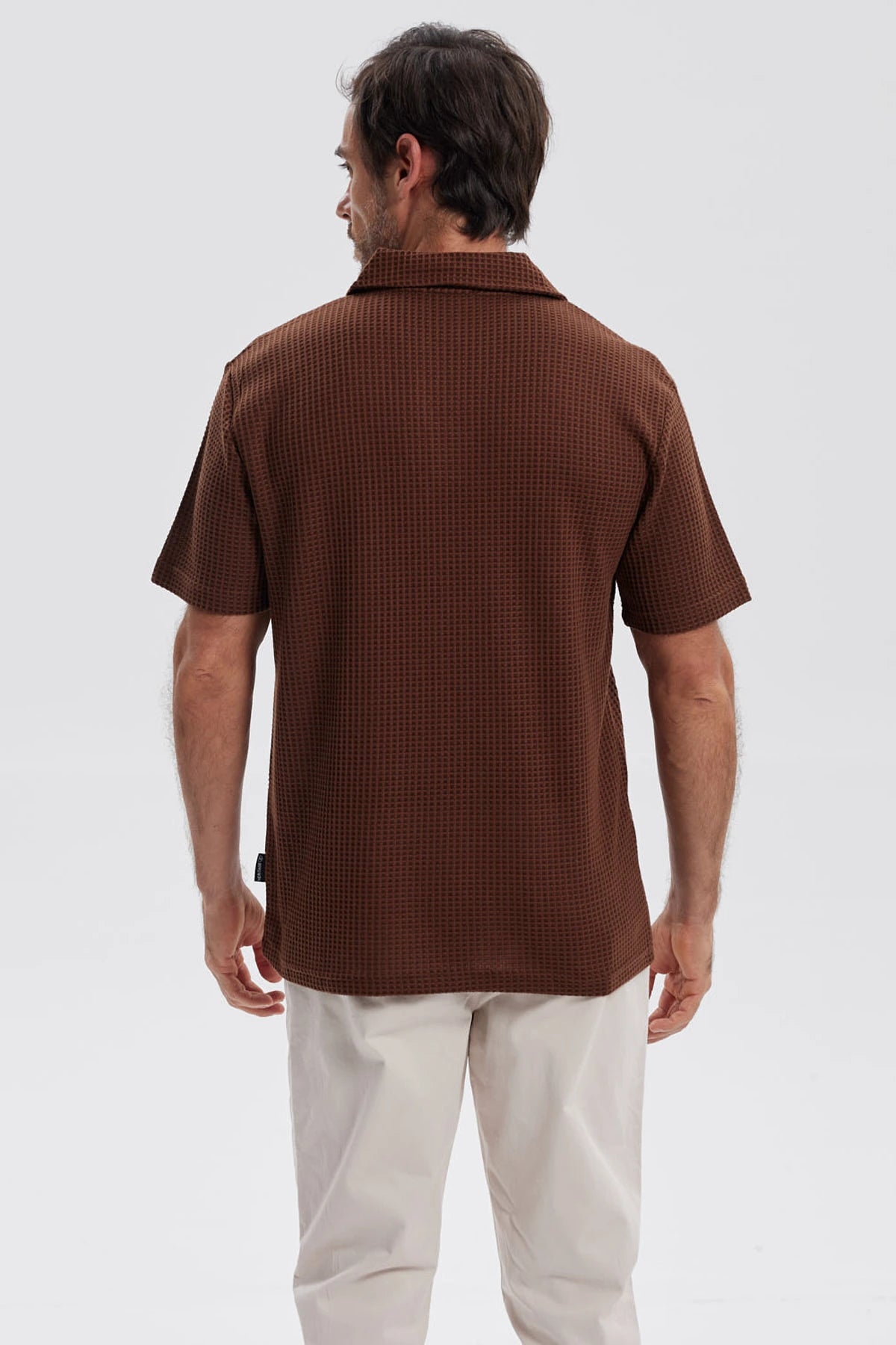 Polera Hombre Textura Café