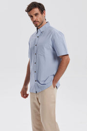 Camisa Hombre Con Bolsillo Azul