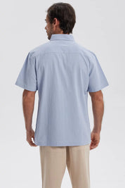 Camisa Hombre Con Bolsillo Azul