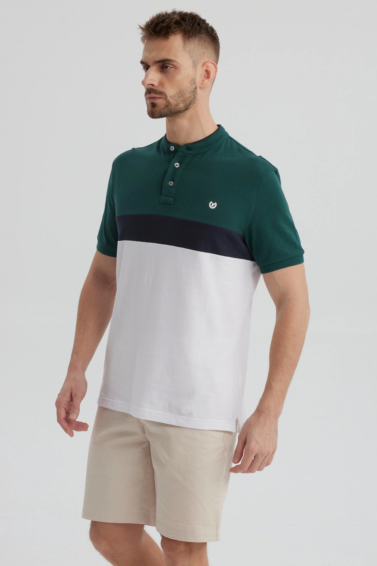 Polera Hombre Franjas Verde