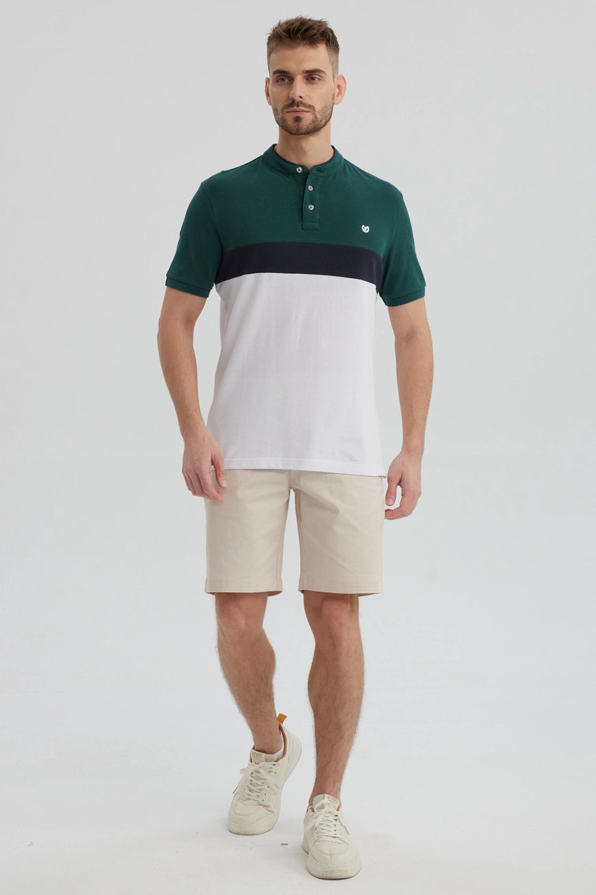 Polera Hombre Franjas Verde