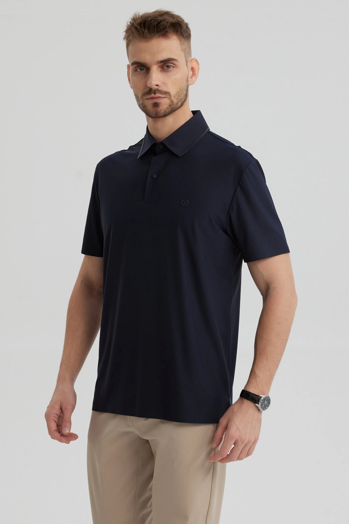 Polera Hombre Técnica Azul Marino