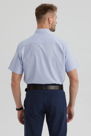 Camisa Hombre Oxford Con Logo Celeste